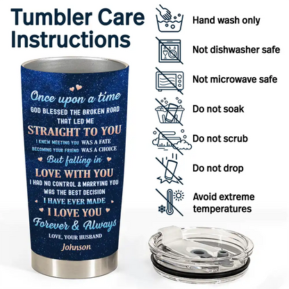 God Blessed The Broken Road Couples - Personalized Tumbler