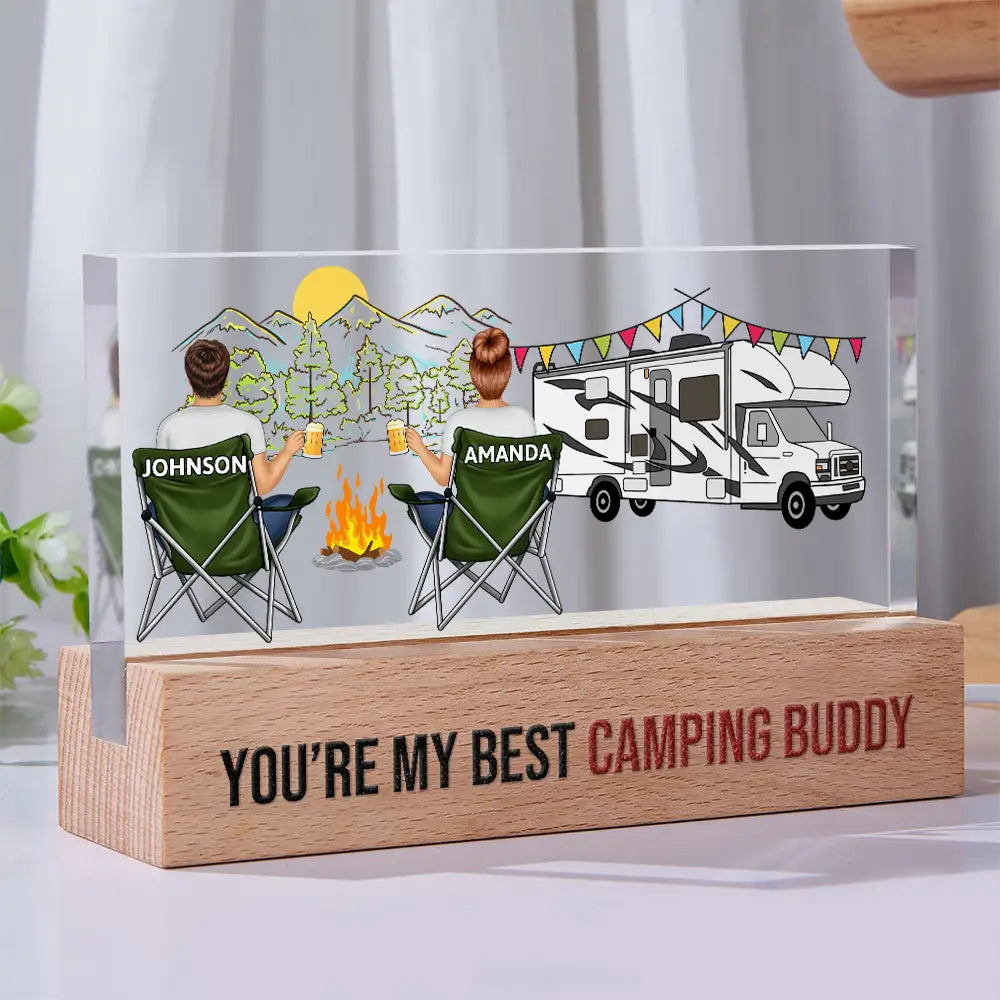 You're My Best Camping Buddy - Personalized Rectangle LED Light