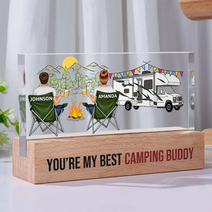 You're My Best Camping Buddy - Personalized Rectangle LED Light
