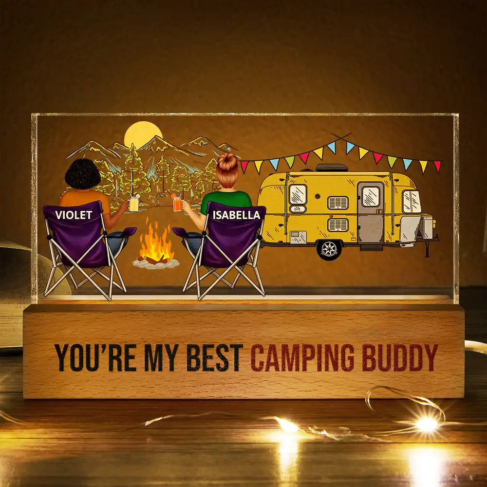 You're My Best Camping Buddy - Personalized Rectangle LED Light