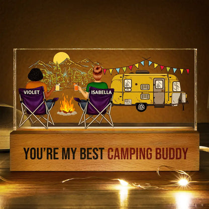 You're My Best Camping Buddy - Personalized Rectangle LED Light
