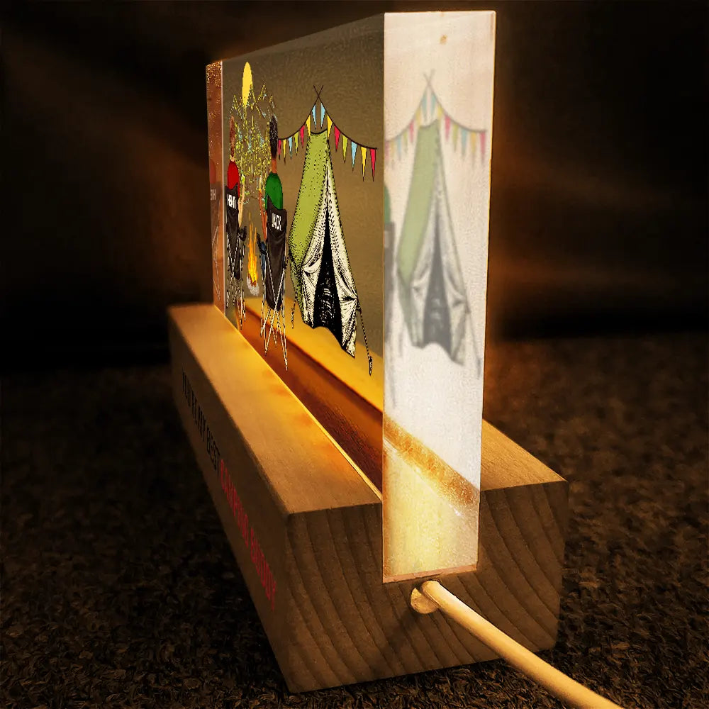 You're My Best Camping Buddy - Personalized Rectangle LED Light