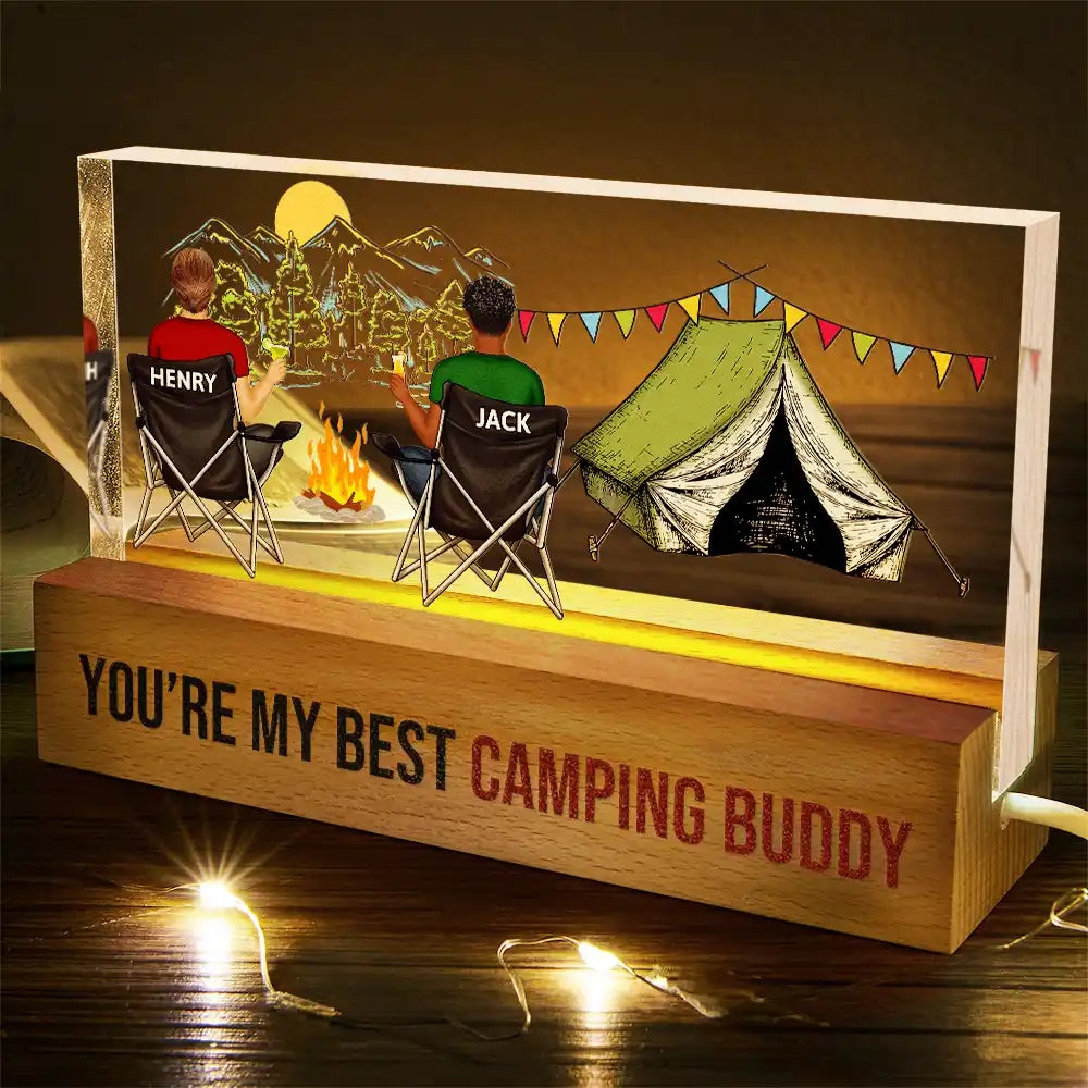 You're My Best Camping Buddy - Personalized Rectangle LED Light