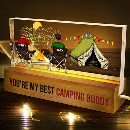 You're My Best Camping Buddy - Personalized Rectangle LED Light