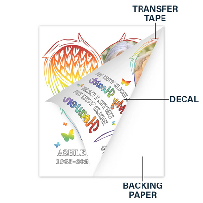 Custom Photo A Piece Of My Heart Memorial - Personalized Decor Decal