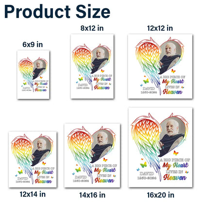 Custom Photo A Piece Of My Heart Memorial - Personalized Decor Decal