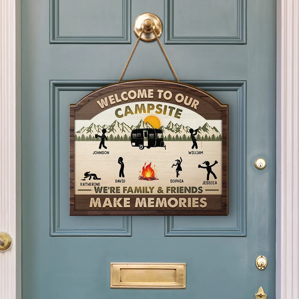 We're Drunk We Go Camping - Personalized Custom Shaped Wood Sign