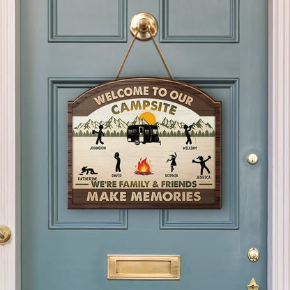 We're Drunk We Go Camping - Personalized Custom Shaped Wood Sign