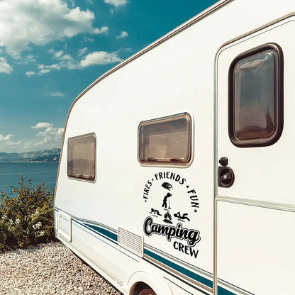 Friend Drink Fun Camping Crew - Personalized Camping Decal, Decor Decal