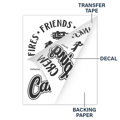 Friend Drink Fun Camping Crew - Personalized Camping Decal, Decor Decal