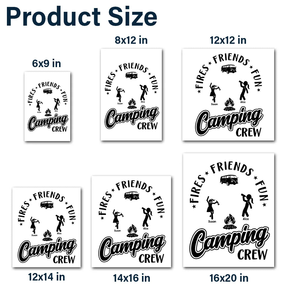 Friend Drink Fun Camping Crew - Personalized Camping Decal, Decor Decal
