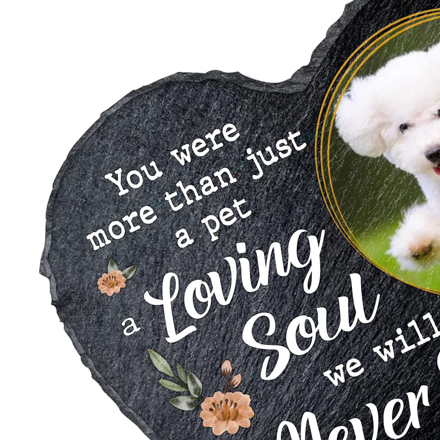 Custom Photo Dog Cat You Were More Than Just A Pet - Personalized Heart Memorial Garden Stone