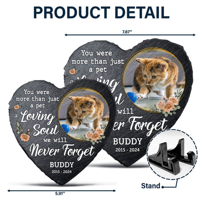 Custom Photo Dog Cat You Were More Than Just A Pet - Personalized Heart Memorial Garden Stone