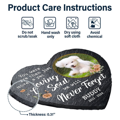 Custom Photo Dog Cat You Were More Than Just A Pet - Personalized Heart Memorial Garden Stone