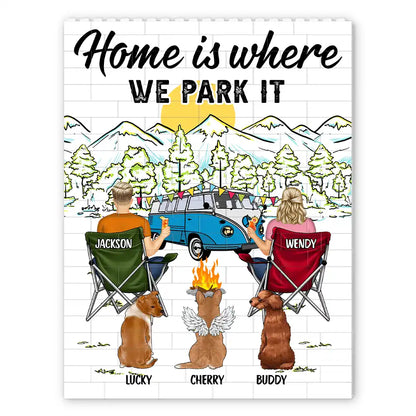 Home Is Where We Park It You And Me Camping - Personalized Vertical Rectangle Building Brick Blocks