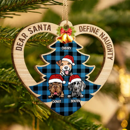 Dear Santa Define Naughty Christmas - Personalized Custom Shaped Wooden Ornament