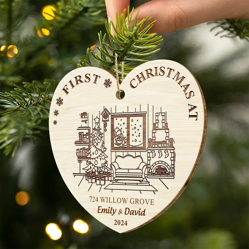 First Christmas In Our New Home - Personalized Custom Shaped Wooden Ornament