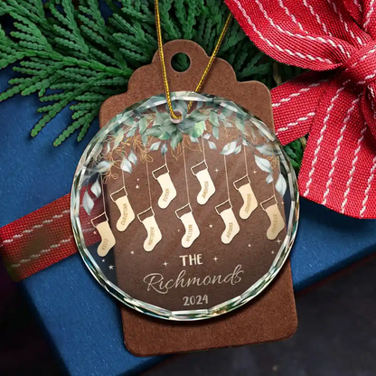 Family Christmas Stocking - Personalized Circle Acrylic Ornament