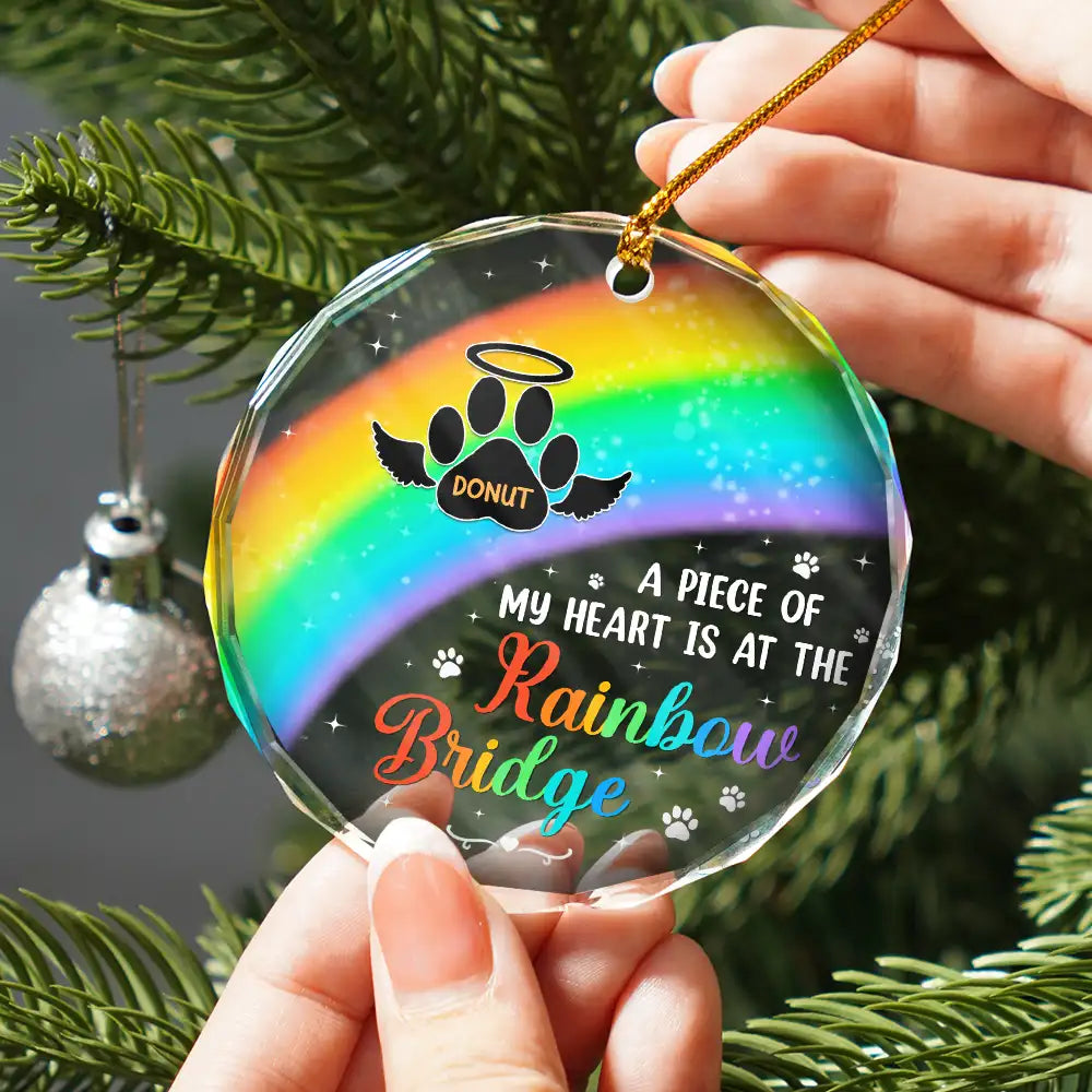 A Piece Of My Heart Memorial Christmas - Personalized Circle Acrylic Ornament