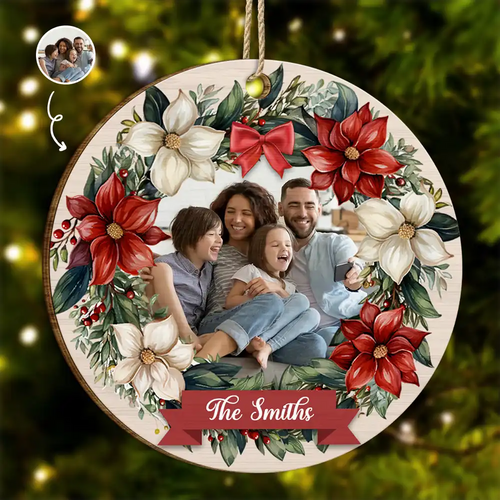 Custom Photo Family - Personalized Custom Shaped Wooden Ornament