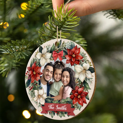 Custom Photo Family - Personalized Custom Shaped Wooden Ornament