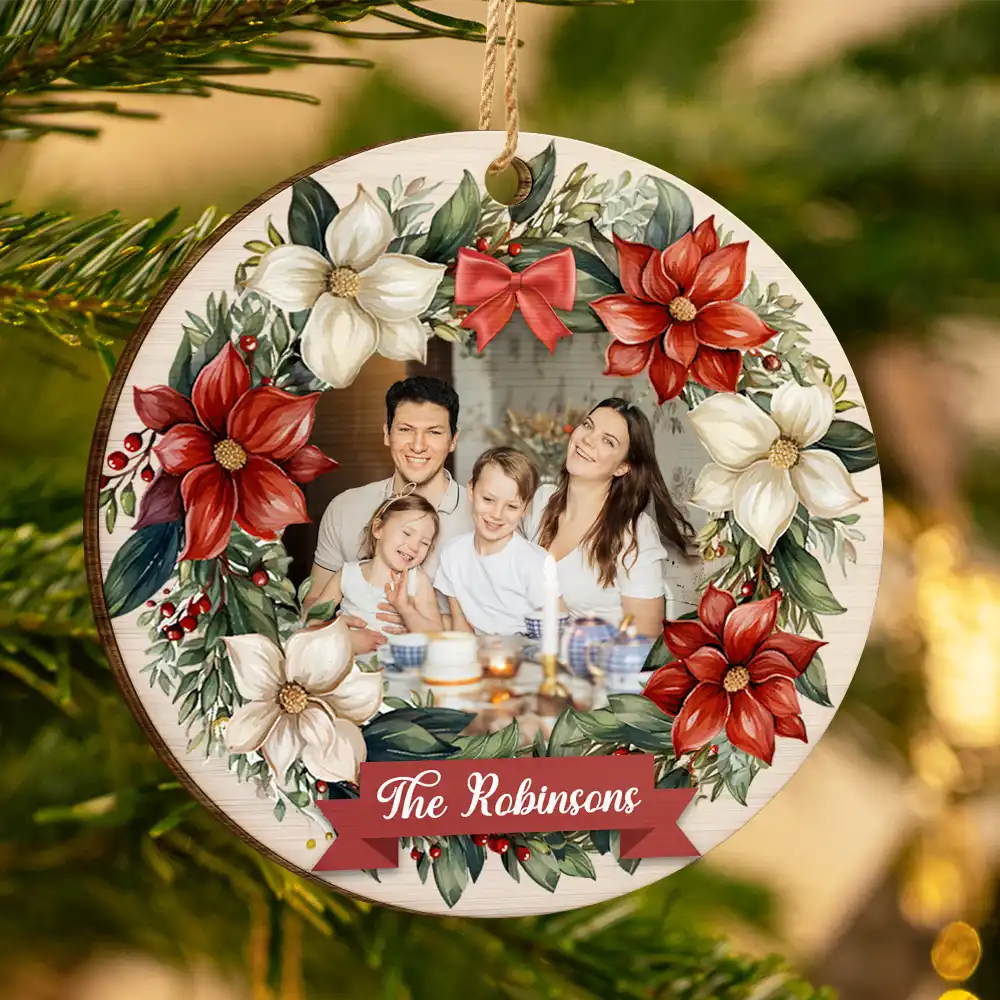 Custom Photo Family - Personalized Custom Shaped Wooden Ornament