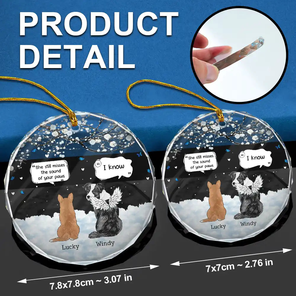 They Still Talk About You Memorial Pet Lovers Christmas - Personalized Circle Glass Ornament
