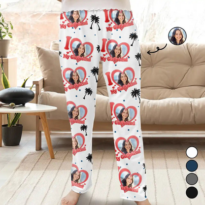 Custom Photo I Love My Wife Girlfriend - Personalized Pajama Pants