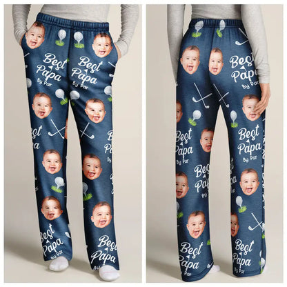 Gift For Grandpa, Gift For Father - Custom Photo Best By Par For Him - Personalized Pajama Pants