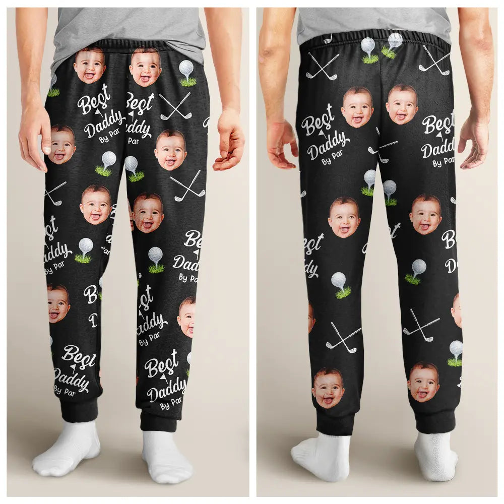 Gift For Grandpa, Gift For Father - Custom Photo Best By Par For Him - Personalized Pajama Pants