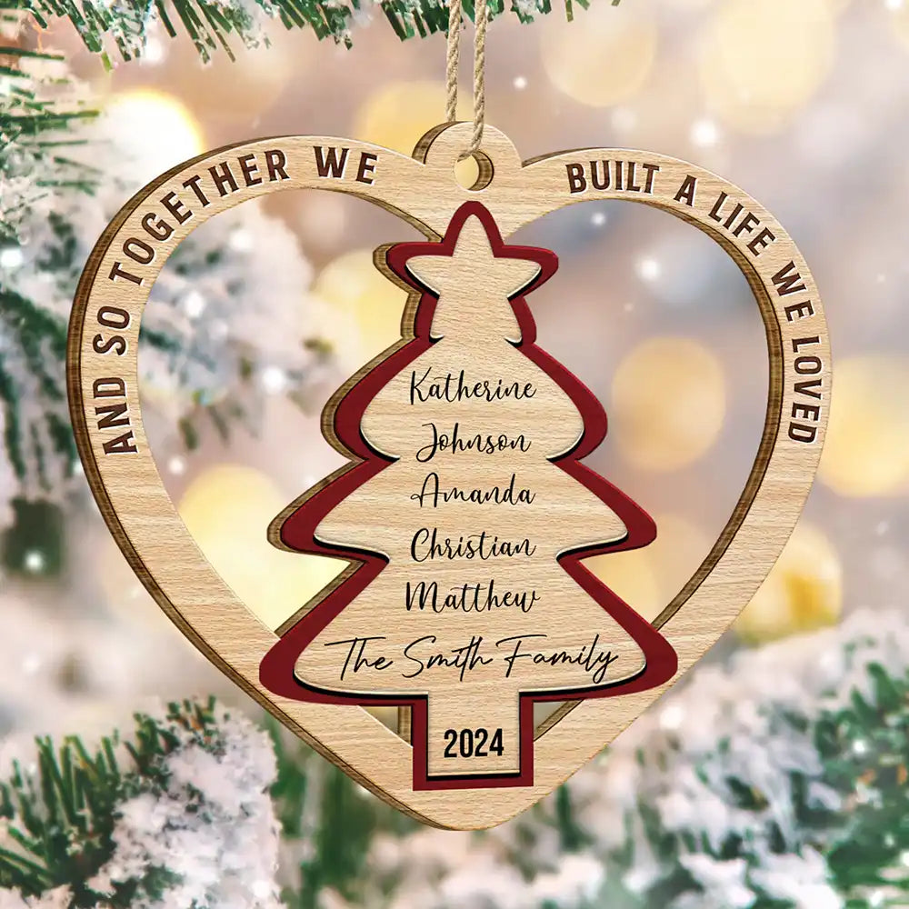 Together We Make A Family - Personalized Custom Shaped Wooden Ornament