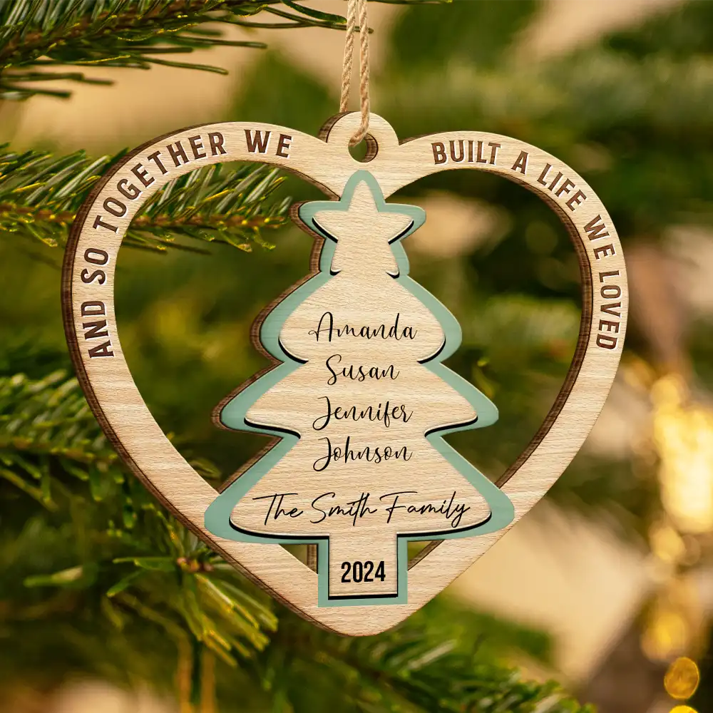 Together We Make A Family - Personalized Custom Shaped Wooden Ornament