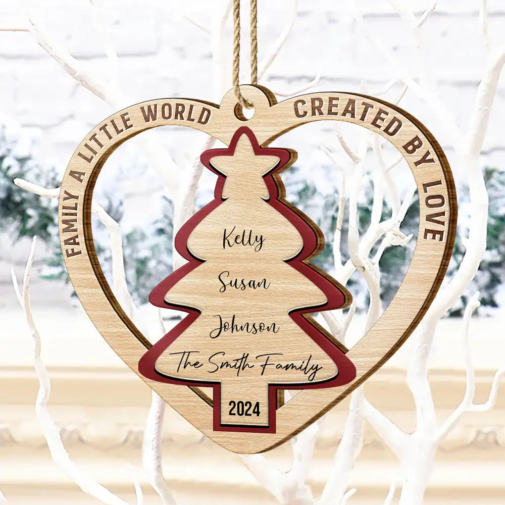 Together We Make A Family - Personalized Custom Shaped Wooden Ornament