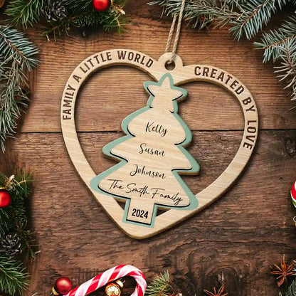 Together We Make A Family - Personalized Custom Shaped Wooden Ornament