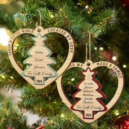 Together We Make A Family - Personalized Custom Shaped Wooden Ornament