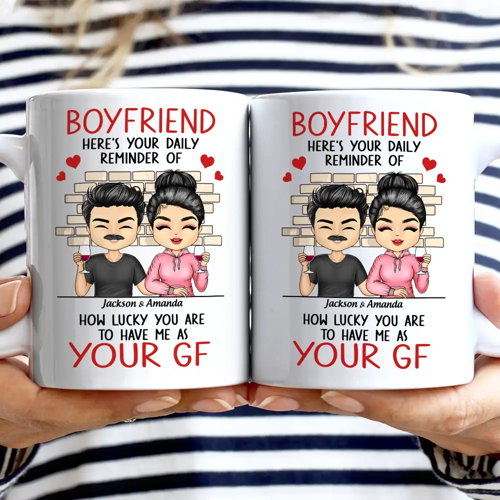 Couple Daily Reminder Of How Lucky You Are - Personalized Mug