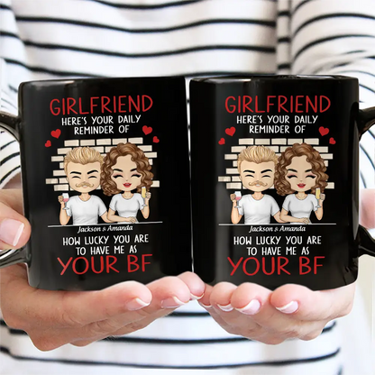 Couple Daily Reminder Of How Lucky You Are - Personalized Mug