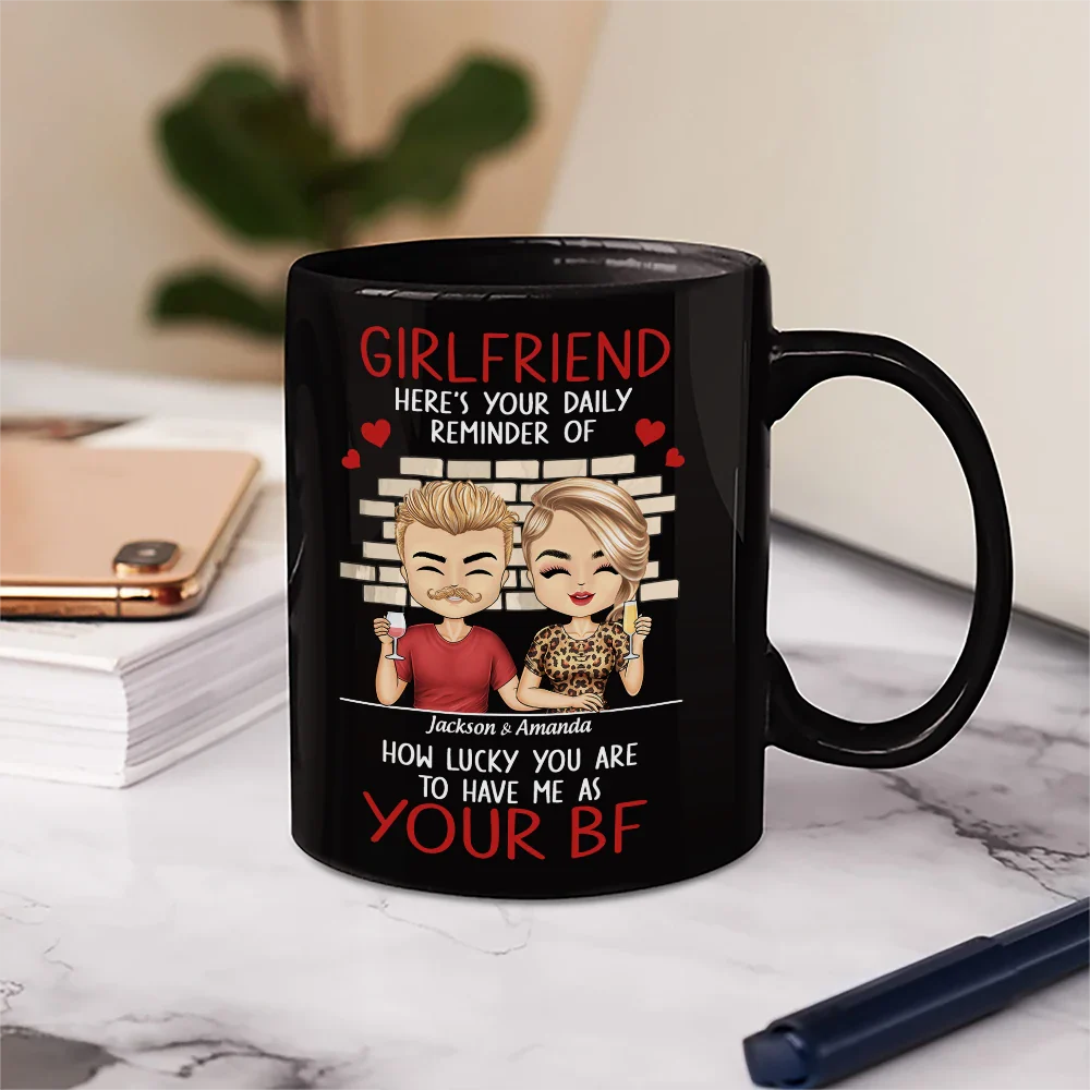 Couple Daily Reminder Of How Lucky You Are - Personalized Mug