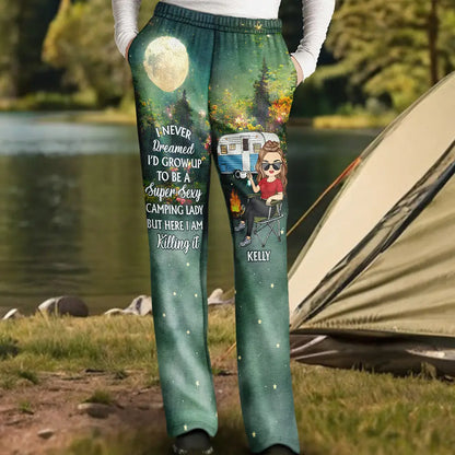 Super Sexy Camping Lady - Personalized Pajama Pants