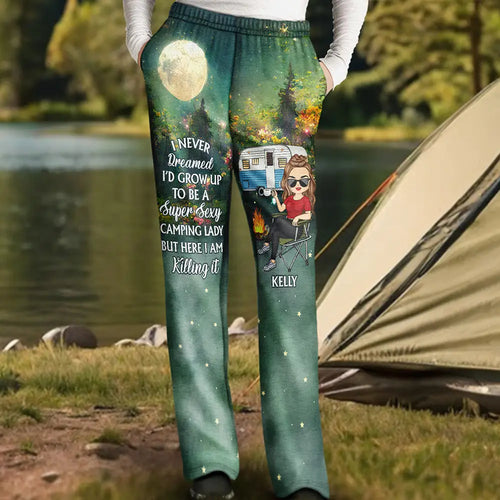 Super Sexy Camping Lady - Personalized Pajama Pants