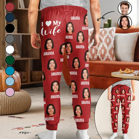 Custom Photo I Love My Wife Boyfriend - Personalized Sweatpants