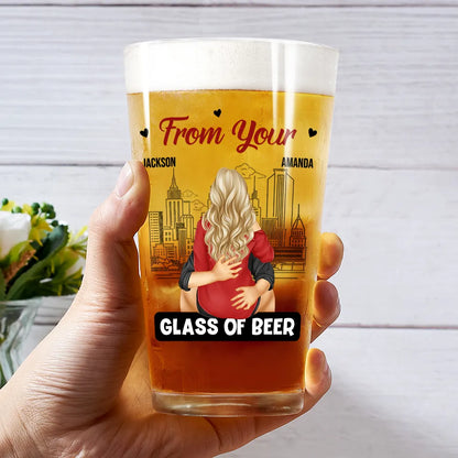 Couple Glass Of Beer Always By Your Side - Personalized Beer Glass