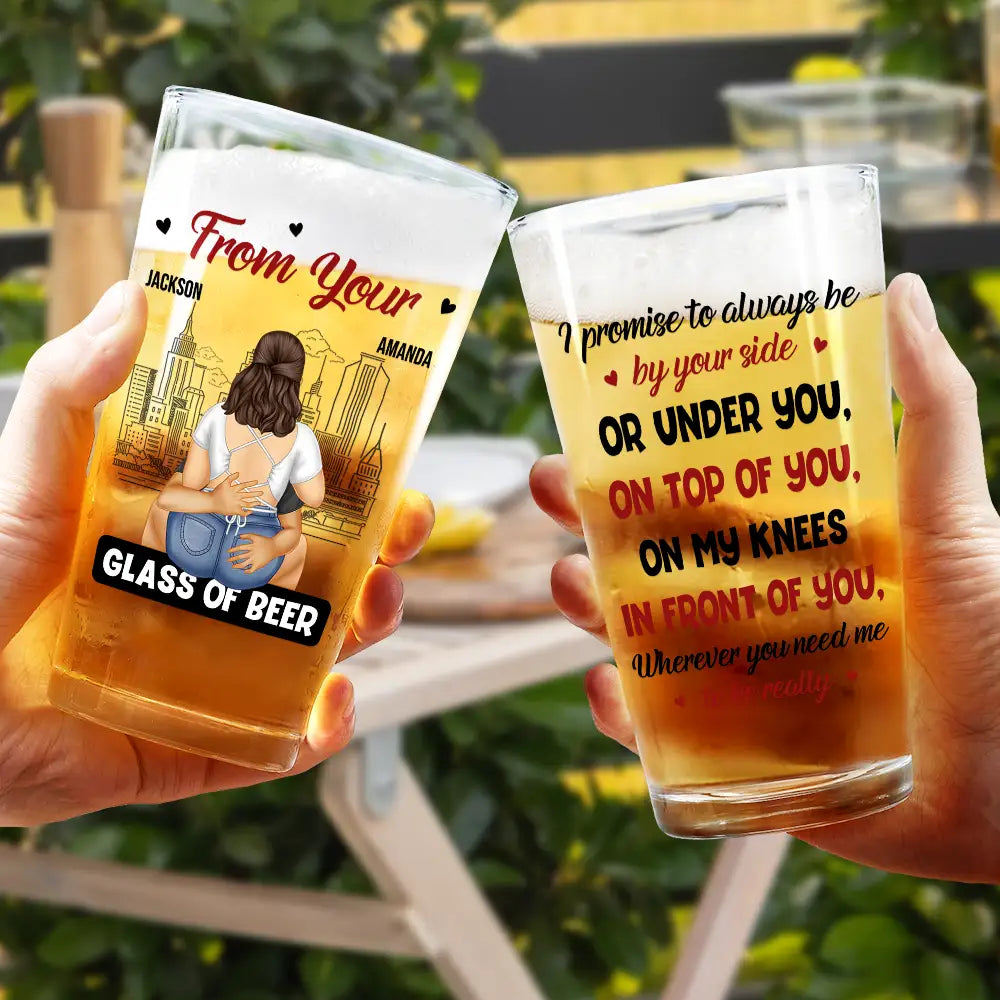 Couple Glass Of Beer Always By Your Side - Personalized Beer Glass