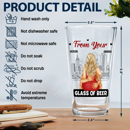 Couple Glass Of Beer Always By Your Side - Personalized Beer Glass