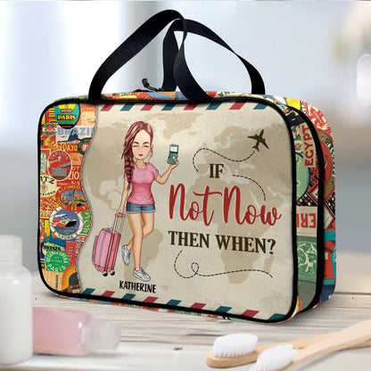 Just A Girl Who Loves Traveling - Personalized Toiletry Bag