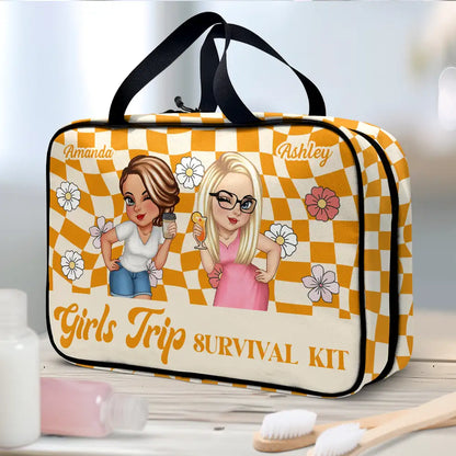Gift For Bestie,Travel,Funny,Best friends' Hobby - Girls Trip Survival Kit - Personalized Toiletry Bag