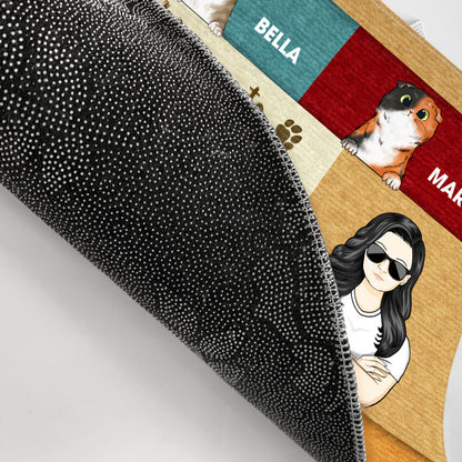 Welcome To The Tiny Overlords' House - Gift For Couple Cat Lover - Personalized Custom Doormat