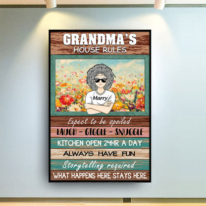Grandparent's House Rules Always Have Fun - Family Gifts - Personalized Custom Poster
