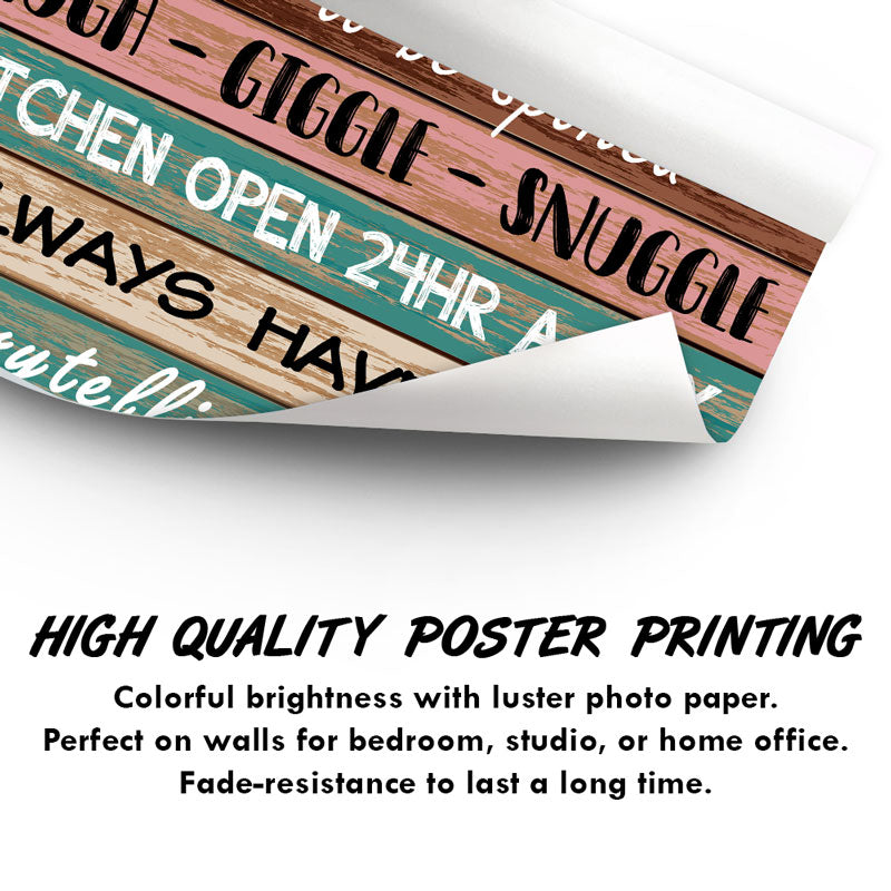 Grandparent's House Rules Always Have Fun - Family Gifts - Personalized Custom Poster