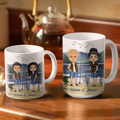 Fishing Couple You're The Greatest Catch - Personalized Custom White Edge-to-Edge Mug